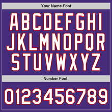 Load image into Gallery viewer, Custom Purple White-Red Authentic Throwback Basketball Jersey