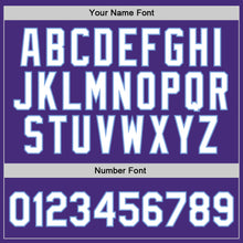 Load image into Gallery viewer, Custom Purple White-Light Blue Authentic Throwback Basketball Jersey