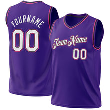 Load image into Gallery viewer, Custom Purple Black-Pink Authentic Throwback Basketball Jersey