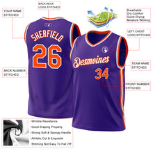 Загрузить изображение в средство просмотра галереи, Custom Purple Orange-White Authentic Throwback Basketball Jersey