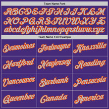 Laden Sie das Bild in den Galerie-Viewer, Custom Purple Orange-Gray Authentic Throwback Basketball Jersey