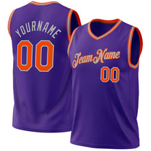 Laden Sie das Bild in den Galerie-Viewer, Custom Purple Orange-Gray Authentic Throwback Basketball Jersey