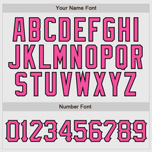 Laden Sie das Bild in den Galerie-Viewer, Custom White Black Pinstripe Pink-Black Authentic Raglan Sleeves Baseball Jersey