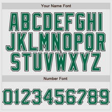 Laden Sie das Bild in den Galerie-Viewer, Custom White Black Pinstripe Kelly Green-Black Authentic Raglan Sleeves Baseball Jersey