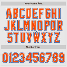 Laden Sie das Bild in den Galerie-Viewer, Custom White Royal Pinstripe Orange-Royal Authentic Raglan Sleeves Baseball Jersey