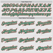 Laden Sie das Bild in den Galerie-Viewer, Custom White Red Pinstripe Red-Kelly Green Authentic Raglan Sleeves Baseball Jersey