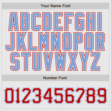 Laden Sie das Bild in den Galerie-Viewer, Custom White Red Pinstripe Red-Light Blue Authentic Raglan Sleeves Baseball Jersey