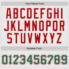 Laden Sie das Bild in den Galerie-Viewer, Custom White Kelly Green Pinstripe Kelly Green-Red Authentic Raglan Sleeves Baseball Jersey