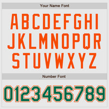 Laden Sie das Bild in den Galerie-Viewer, Custom White Kelly Green Pinstripe Kelly Green-Orange Authentic Raglan Sleeves Baseball Jersey