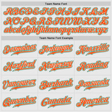 Laden Sie das Bild in den Galerie-Viewer, Custom White Kelly Green Pinstripe Kelly Green-Orange Authentic Raglan Sleeves Baseball Jersey