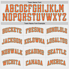 Laden Sie das Bild in den Galerie-Viewer, Custom White Green Pinstripe Orange-Green Authentic Raglan Sleeves Baseball Jersey