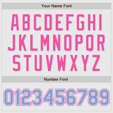 Laden Sie das Bild in den Galerie-Viewer, Custom White Pink Pinstripe Light Blue-Pink Authentic Raglan Sleeves Baseball Jersey