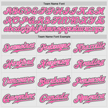 Laden Sie das Bild in den Galerie-Viewer, Custom White Pink Pinstripe Black-Pink Authentic Raglan Sleeves Baseball Jersey