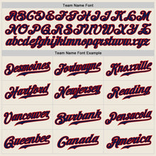 Load image into Gallery viewer, Custom Cream Navy Pinstripe Navy-Red Authentic Raglan Sleeves Baseball Jersey