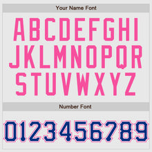 Laden Sie das Bild in den Galerie-Viewer, Custom White Pink Pinstripe Royal-Pink Authentic Raglan Sleeves Baseball Jersey