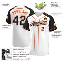 Charger l'image dans la galerie, Custom White Black-Orange Authentic Raglan Sleeves Baseball Jersey