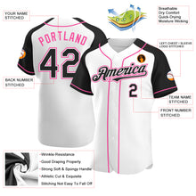 Charger l'image dans la galerie, Custom White Black-Pink Authentic Raglan Sleeves Baseball Jersey