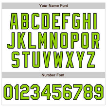 Laden Sie das Bild in den Galerie-Viewer, Custom White Neon Green-Black Authentic Raglan Sleeves Baseball Jersey