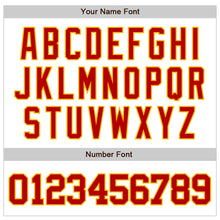 Загрузить изображение в средство просмотра галереи, Custom White Red-Gold Authentic Raglan Sleeves Baseball Jersey