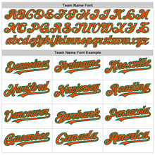 Load image into Gallery viewer, Custom White Orange-Kelly Green Authentic Raglan Sleeves Baseball Jersey