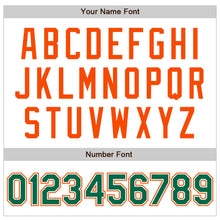 Загрузить изображение в средство просмотра галереи, Custom White Kelly Green-Orange Authentic Raglan Sleeves Baseball Jersey