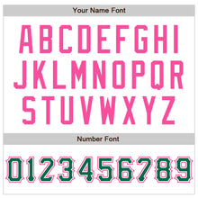 Загрузить изображение в средство просмотра галереи, Custom White Kelly Green-Pink Authentic Raglan Sleeves Baseball Jersey