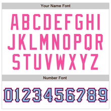 Загрузить изображение в средство просмотра галереи, Custom White Light Blue Black-Pink Authentic Raglan Sleeves Baseball Jersey