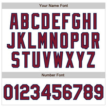 Загрузить изображение в средство просмотра галереи, Custom White Crimson-Navy Authentic Raglan Sleeves Baseball Jersey