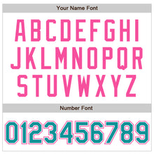 Загрузить изображение в средство просмотра галереи, Custom White Teal-Pink Authentic Raglan Sleeves Baseball Jersey