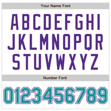 Загрузить изображение в средство просмотра галереи, Custom White Teal-Purple Authentic Raglan Sleeves Baseball Jersey