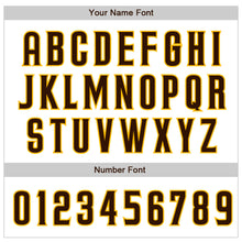 Загрузить изображение в средство просмотра галереи, Custom White Brown-Gold Authentic Raglan Sleeves Baseball Jersey