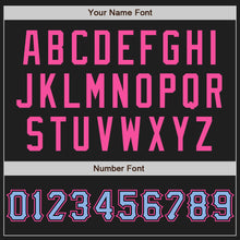 Загрузить изображение в средство просмотра галереи, Custom Black Light Blue-Pink Authentic Raglan Sleeves Baseball Jersey