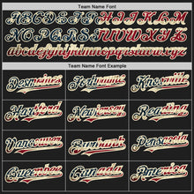 Загрузить изображение в средство просмотра галереи, Custom Black Vintage USA Flag Crimson-Cream Authentic Raglan Sleeves Baseball Jersey