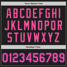 Загрузить изображение в средство просмотра галереи, Custom Black Pink-Purple Authentic Raglan Sleeves Baseball Jersey