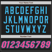 Загрузить изображение в средство просмотра галереи, Custom Black Pink-Sky Blue Authentic Raglan Sleeves Baseball Jersey