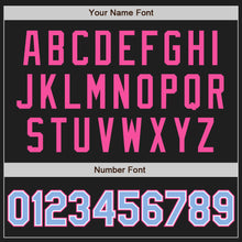 Load image into Gallery viewer, Custom Black Light Blue-Pink Authentic Raglan Sleeves Baseball Jersey