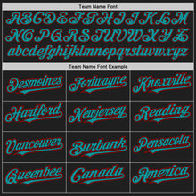 Load image into Gallery viewer, Custom Black Teal-Red Authentic Raglan Sleeves Baseball Jersey