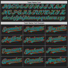 Load image into Gallery viewer, Custom Black Teal-Orange Authentic Raglan Sleeves Baseball Jersey