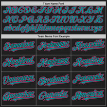 Load image into Gallery viewer, Custom Black Teal-Pink Authentic Raglan Sleeves Baseball Jersey