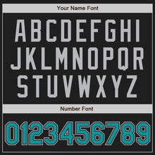 Загрузить изображение в средство просмотра галереи, Custom Black Teal-Gray Authentic Raglan Sleeves Baseball Jersey