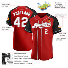 Load image into Gallery viewer, Custom Red White Black-Gray Authentic Raglan Sleeves Baseball Jersey
