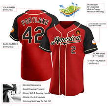 Load image into Gallery viewer, Custom Red Black-Cream Authentic Raglan Sleeves Baseball Jersey