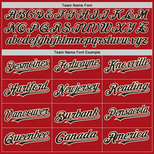 Load image into Gallery viewer, Custom Red Black-Cream Authentic Raglan Sleeves Baseball Jersey