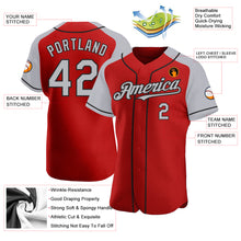 Load image into Gallery viewer, Custom Red Gray-Black Authentic Raglan Sleeves Baseball Jersey