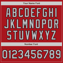 Load image into Gallery viewer, Custom Red Gray-Black Authentic Raglan Sleeves Baseball Jersey