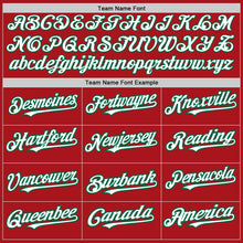 Load image into Gallery viewer, Custom Red White-Kelly Green Authentic Raglan Sleeves Baseball Jersey