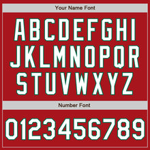 Load image into Gallery viewer, Custom Red White-Kelly Green Authentic Raglan Sleeves Baseball Jersey