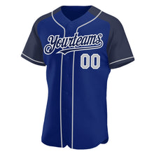 Load image into Gallery viewer, Custom Royal Gray-Navy Authentic Raglan Sleeves Baseball Jersey