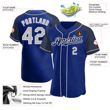 Load image into Gallery viewer, Custom Royal Gray-Navy Authentic Raglan Sleeves Baseball Jersey
