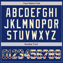 Load image into Gallery viewer, Custom Royal Vintage USA Flag-Cream Authentic Raglan Sleeves Baseball Jersey